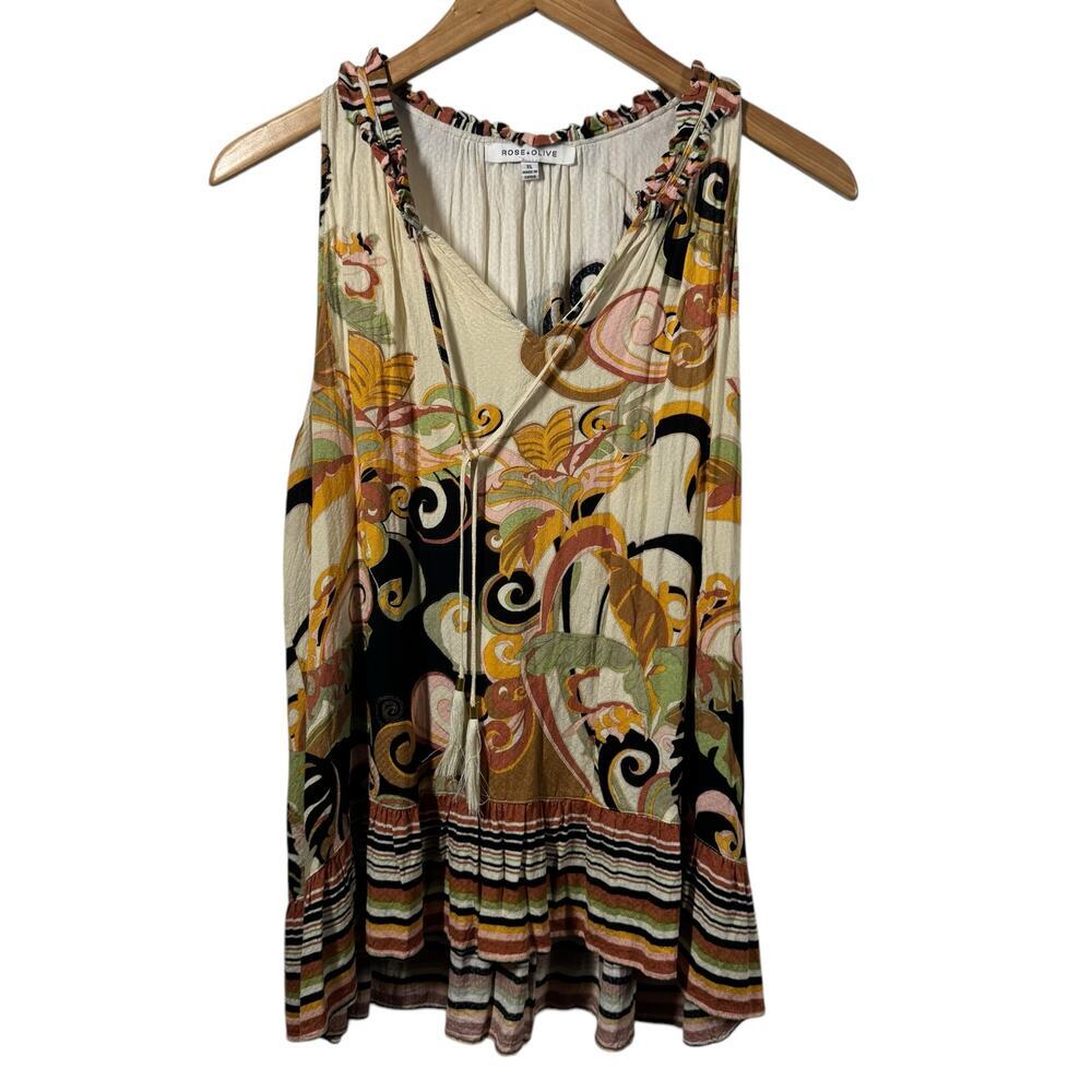 Rose & Olive Multicolor Sleeveless Blouse